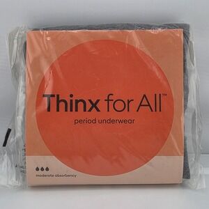 Thinx for All Period Underwear Womens‎ Size M Gray Brief Moderate Absorbency